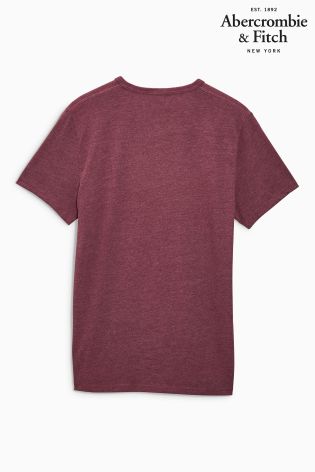 Abercrombie & Fitch Burgundy Box Logo T-Shirt